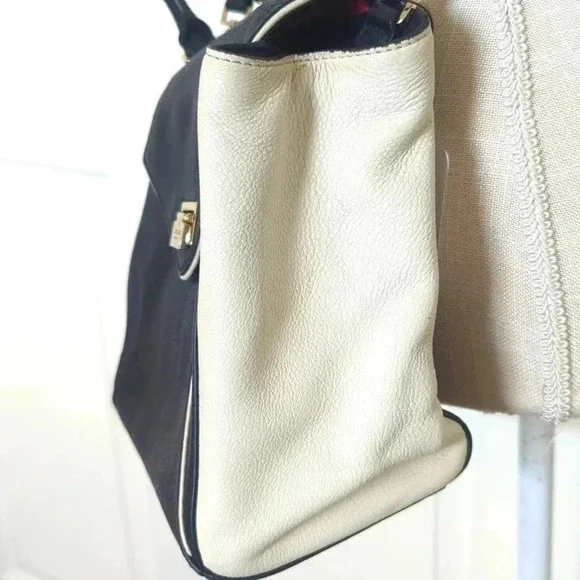 Kate Spade Wesley Place Laurel Satchel Black and Ivory - Picture 6 of 15